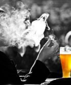 man, smoke, beer