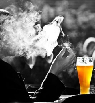 man, smoke, beer