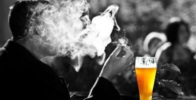 man, smoke, beer