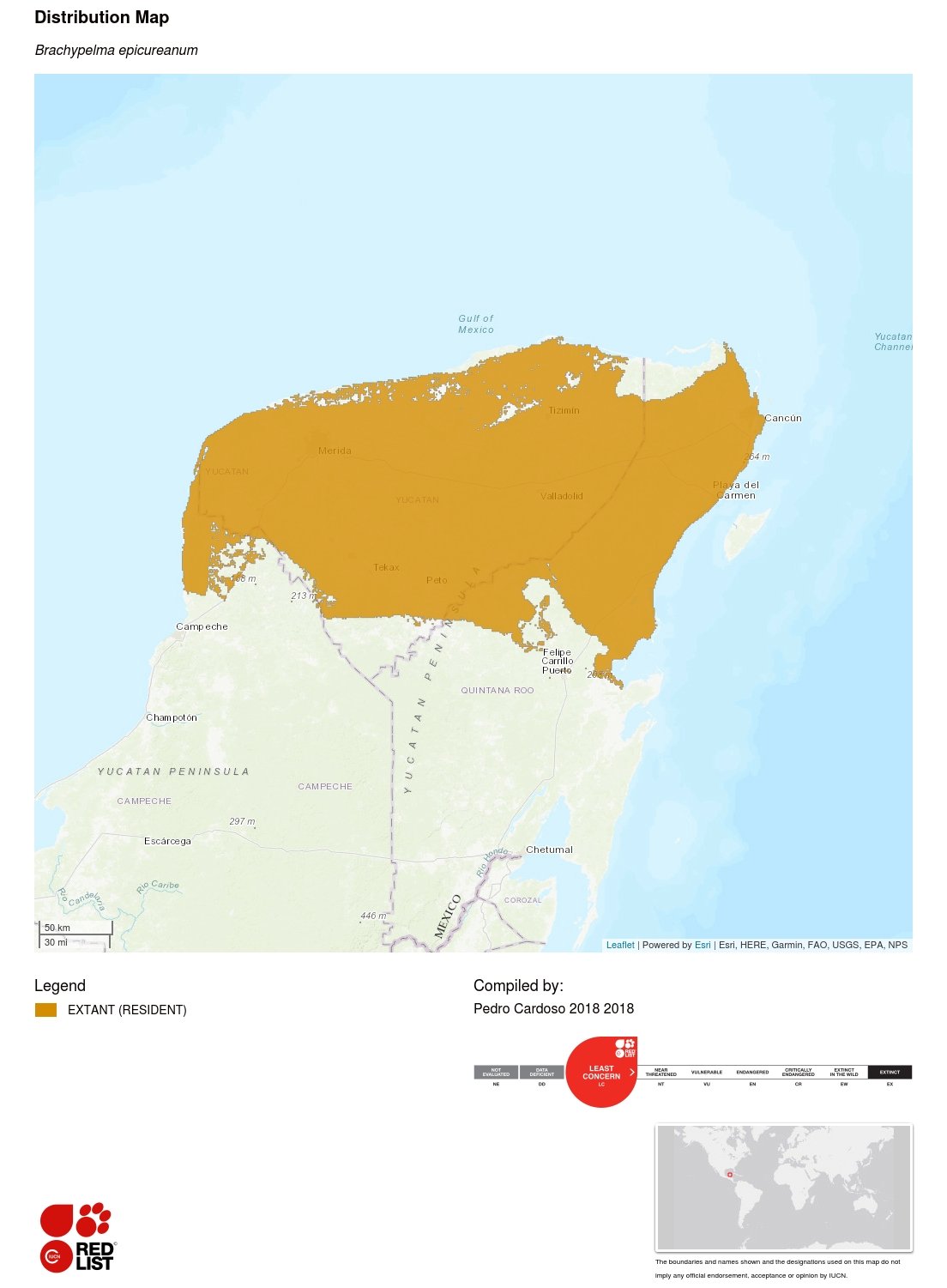 Brachypelma epicureanum map